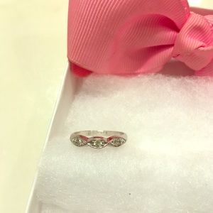 10K Silver Diamond Ring.